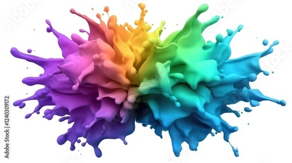Fototapeta Colorful splash of paint abstract art creative design studio vibrant dynamic expression