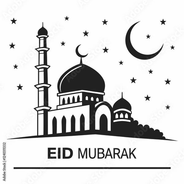 Fototapeta Eid Mubarak Greeting Card