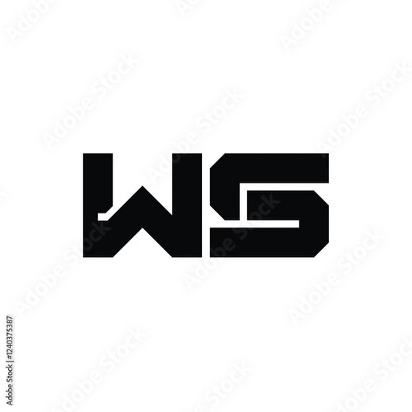 Obraz WS monogram logo design letter text name symbol monochrome logotype alphabet character simple logo