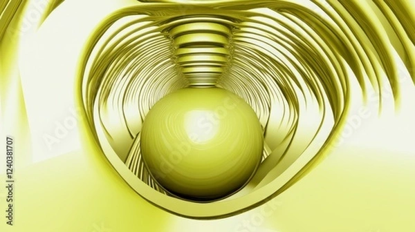 Fototapeta Golden Abstract Architectural Design with Intricate Geometric Structures