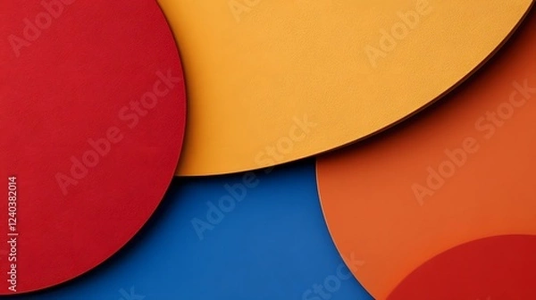 Obraz Abstract Colorful Circles Overlapping Design, Red Orange Yellow Blue Geometric Pattern Background Texture
