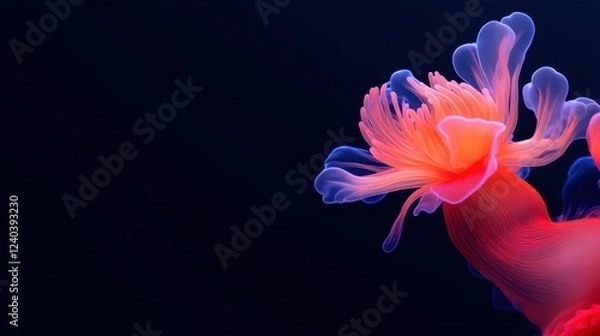 Fototapeta Abstract jellyfish dark ocean background