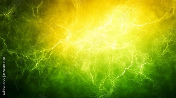 Obraz Abstract Green Yellow Energy Lightning Background