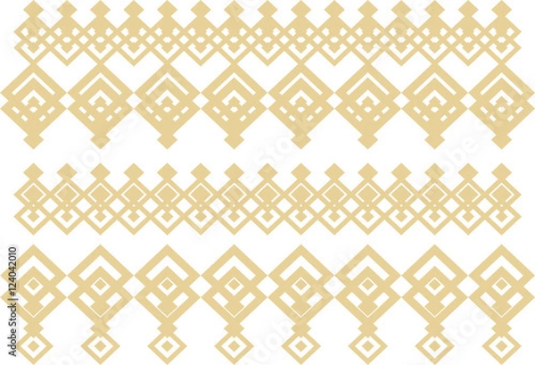 Fototapeta Elegant decorative border made up of square golden and white 15