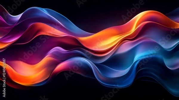 Fototapeta Dynamic Colorful Waves. Generative AI