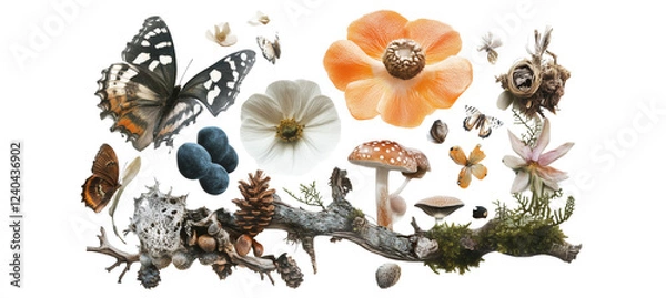 Obraz Surreal Nature Collage Composition on White Background