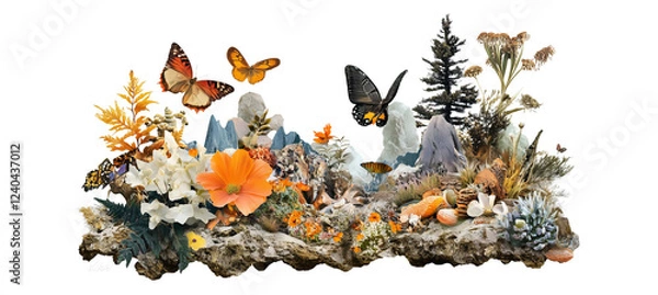 Obraz Surreal Nature Collage Composition on White Background