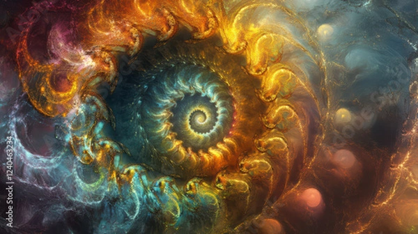 Obraz colorful spiral representing journey of self discovery, blending vibrant hues and intricate patterns that evoke sense of wonder and exploration