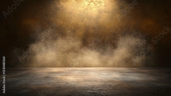 Obraz Dramatic Golden Dust and Smoke Studio Background