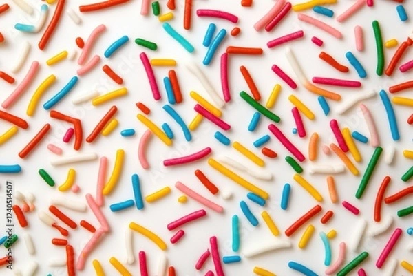 Fototapeta Colorful sprinkles background with vibrant sugar strands