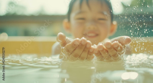 Obraz ほっこり温まる子供の入浴シーン