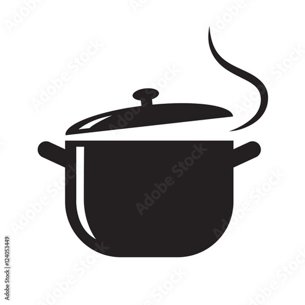 Fototapeta black pot icon, vector