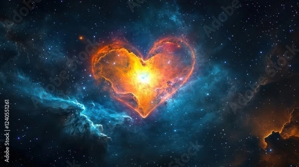 Fototapeta Design a mesmerizing heart-shaped nebula glowing in deep space