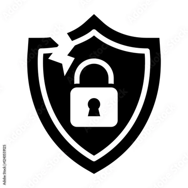 Obraz Security Breach Glyph Icon Design