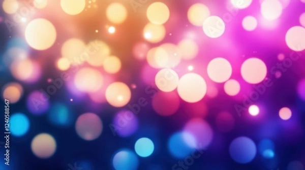Fototapeta Vibrant bokeh background with colorful lights for festive design and creative projects