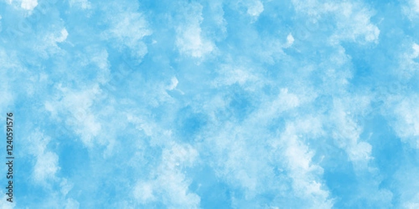 Fototapeta Grainy and grunge blue powder explosion on white background, blue cloud textured and sky white clouds background with blurred and grunge stains, Abstract old grunge smoke cloud texture.