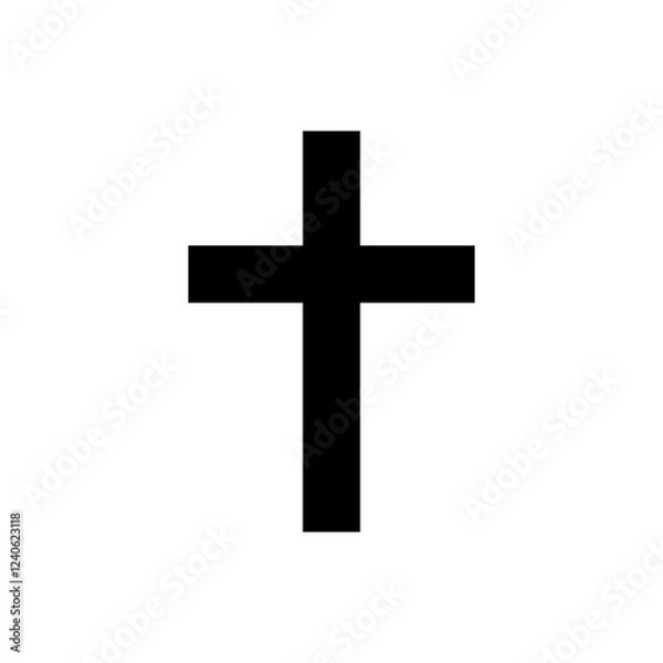 Obraz Black christian cross vector icon