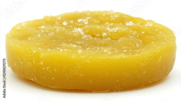 Obraz Handmade Yellow Soap Bar with Exfoliating Sugar Texture Close Up