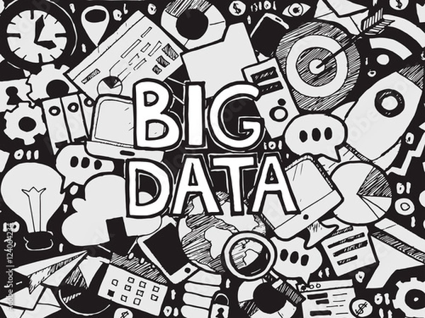 Fototapeta Big Data Sketch Doodle
