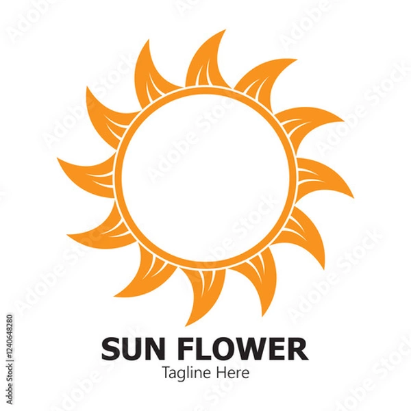 Fototapeta sunflower vector logo design concept template