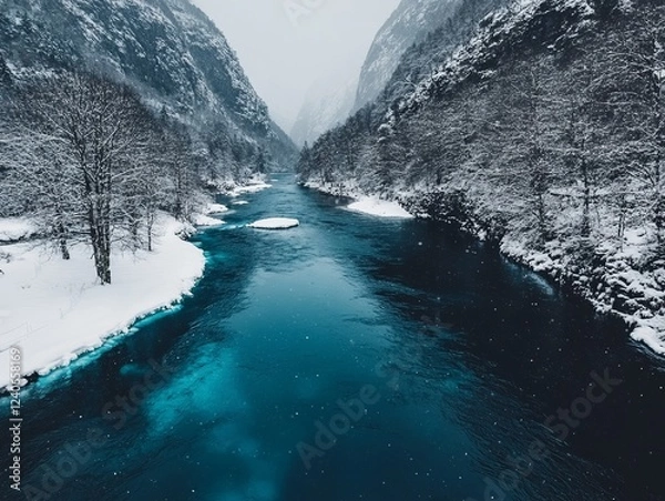 Fototapeta landscape with river