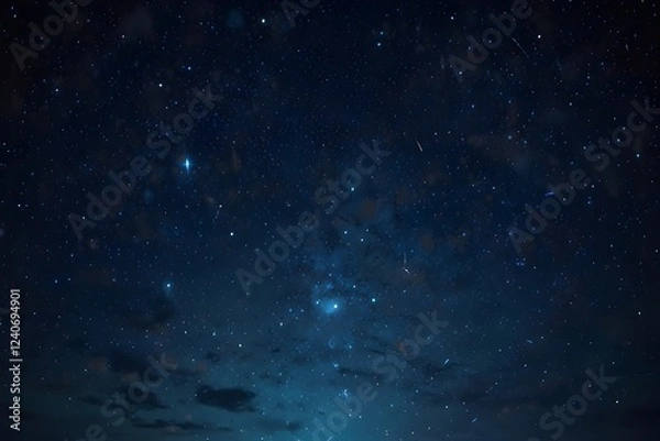 Fototapeta Blue night starry sky, space, background for screensaver. Astrology, horoscope, zodiac signs Generative AI