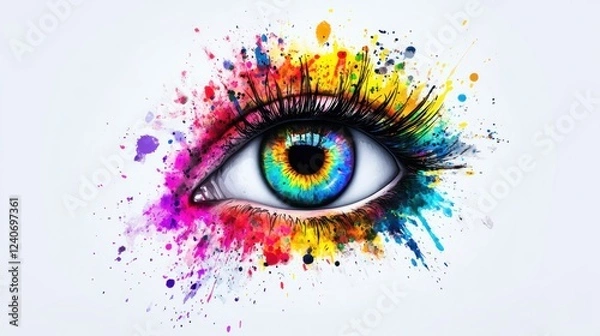 Fototapeta Colorful Eye with Rainbow Iris