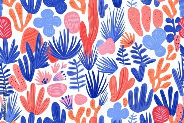 Fototapeta Navajo seamless pattern. Hand drawn ethnic background. , isolated on white background,  , copy space for text,