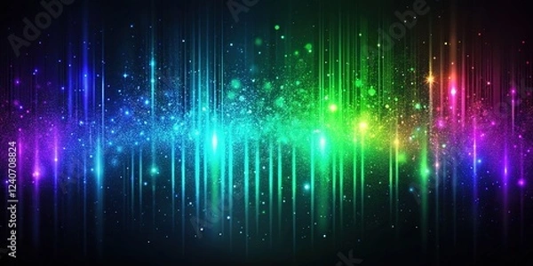 Obraz Glowing Abstract Gradients on Black Background