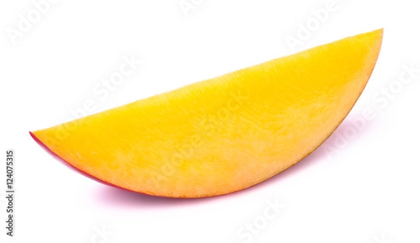 Fototapeta Mango slice isolated on white background, with clipping path
