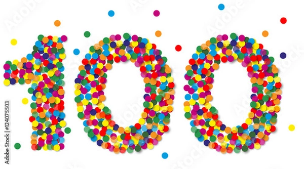 Fototapeta Konfetti, 100, bunt, papier, vektor