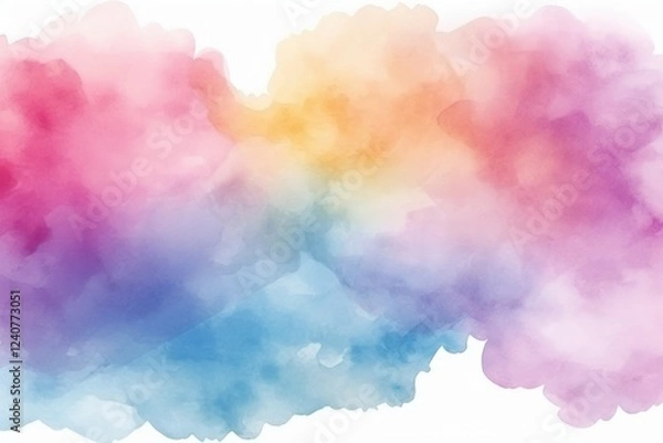 Fototapeta Abstract Watercolor Background with Soft Pastel Colors Blending in Beautiful Harmony for Creative Projects and Artistic Designs