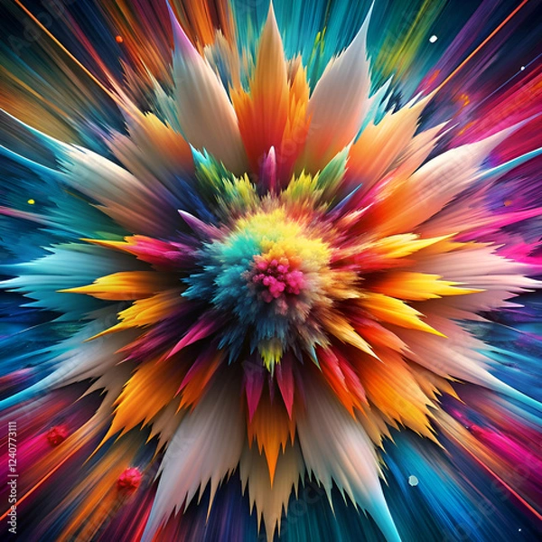 Fototapeta Abstract Colorful Explosion. Vibrant Digital Art