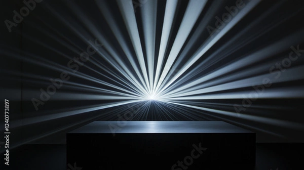 Fototapeta Abstract Light Rays Projection on Dark Background