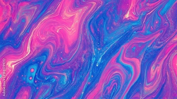 Fototapeta Vibrant Abstract Swirl Pattern in Pink and Blue Colorful Design