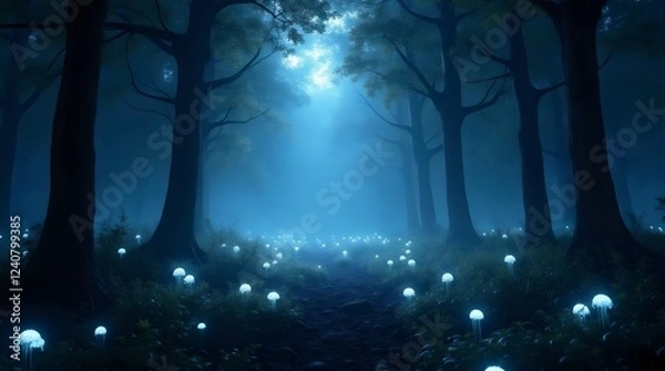 Fototapeta Enchanted Moonlit Forest