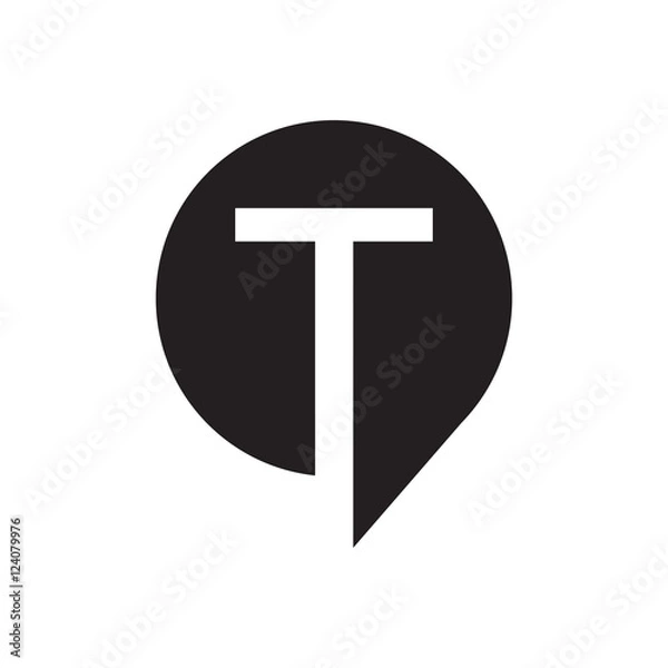 Obraz initial letter logo  circle. chat consulting