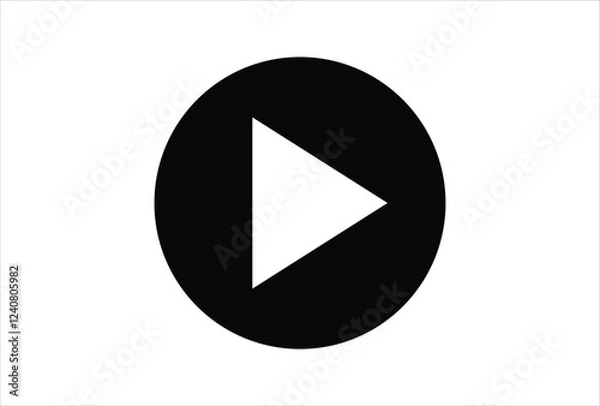 Fototapeta Play Icon Black arrow icon isolated on transparent background vector template