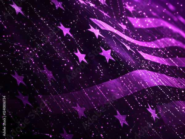 Obraz Purple abstract background for US Independence Day. Neural network AI generated art