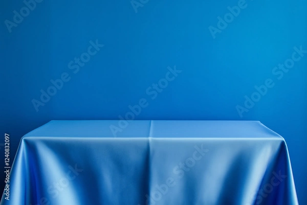 Obraz a blue table covered with cloth