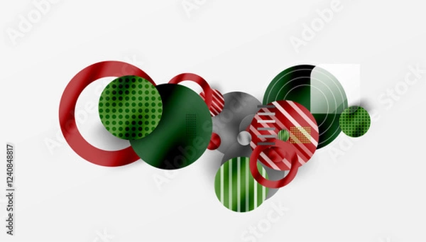 Fototapeta Abstract Geometric Background with Overlapping Transparent Shapes