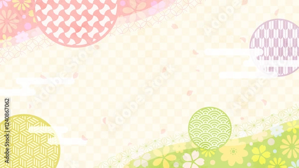 Fototapeta 春色のさわやか和風背景