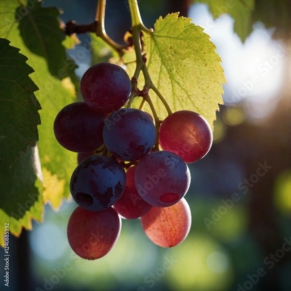 Obraz A translucent grape with light passing through, emphasizing its juicy interior.