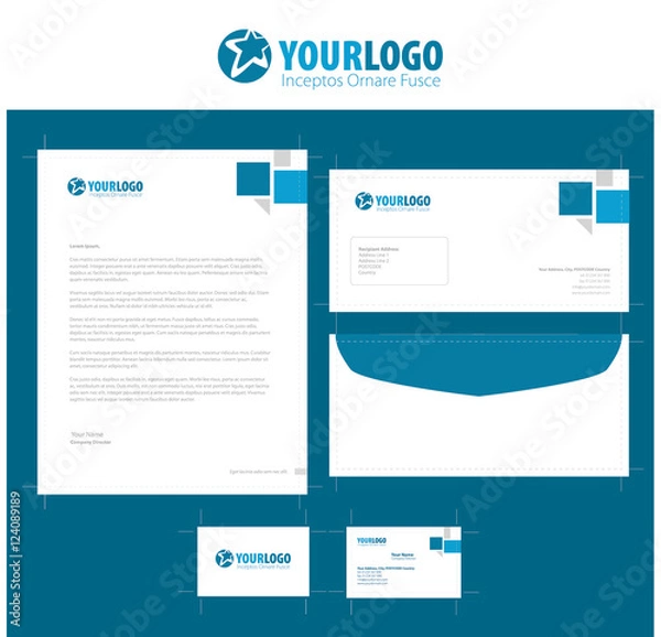 Obraz Corporate stationery template design with elements