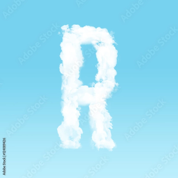 Fototapeta alphabet font cloudy