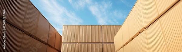 Obraz Modern architectural design with colored panels.