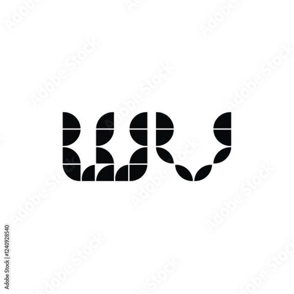 Fototapeta WV monogram logo design letter text name symbol monochrome logotype alphabet character simple logo