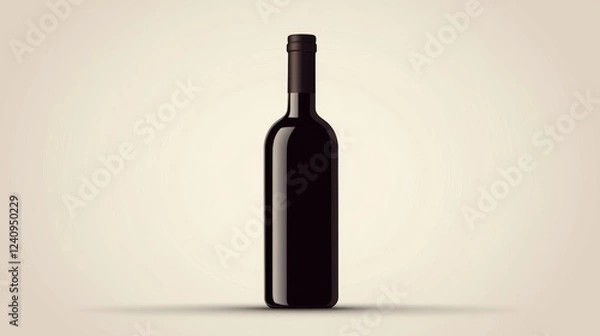 Fototapeta Minimalist Vector Illustration of a Bottle Silhouette on a Soft Background for Creative Design and Branding Purposes