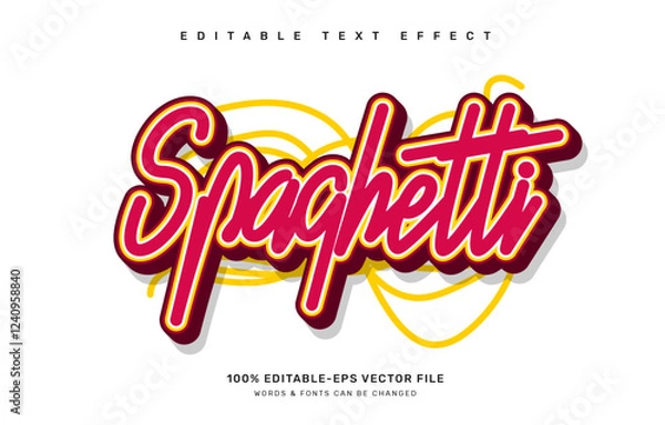 Fototapeta Spaghetti editable text effect template