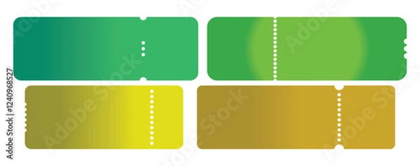 Fototapeta Colorful Gradient Blank Ticket Vector Design